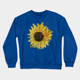 Sunflower on Blue Background Crewneck Sweatshirt